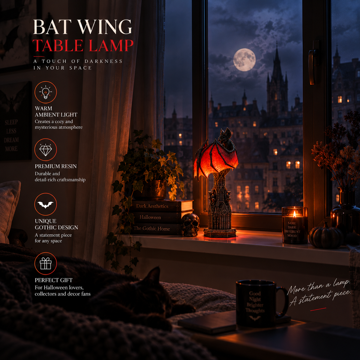 Bat Halloween Lamp By Difero