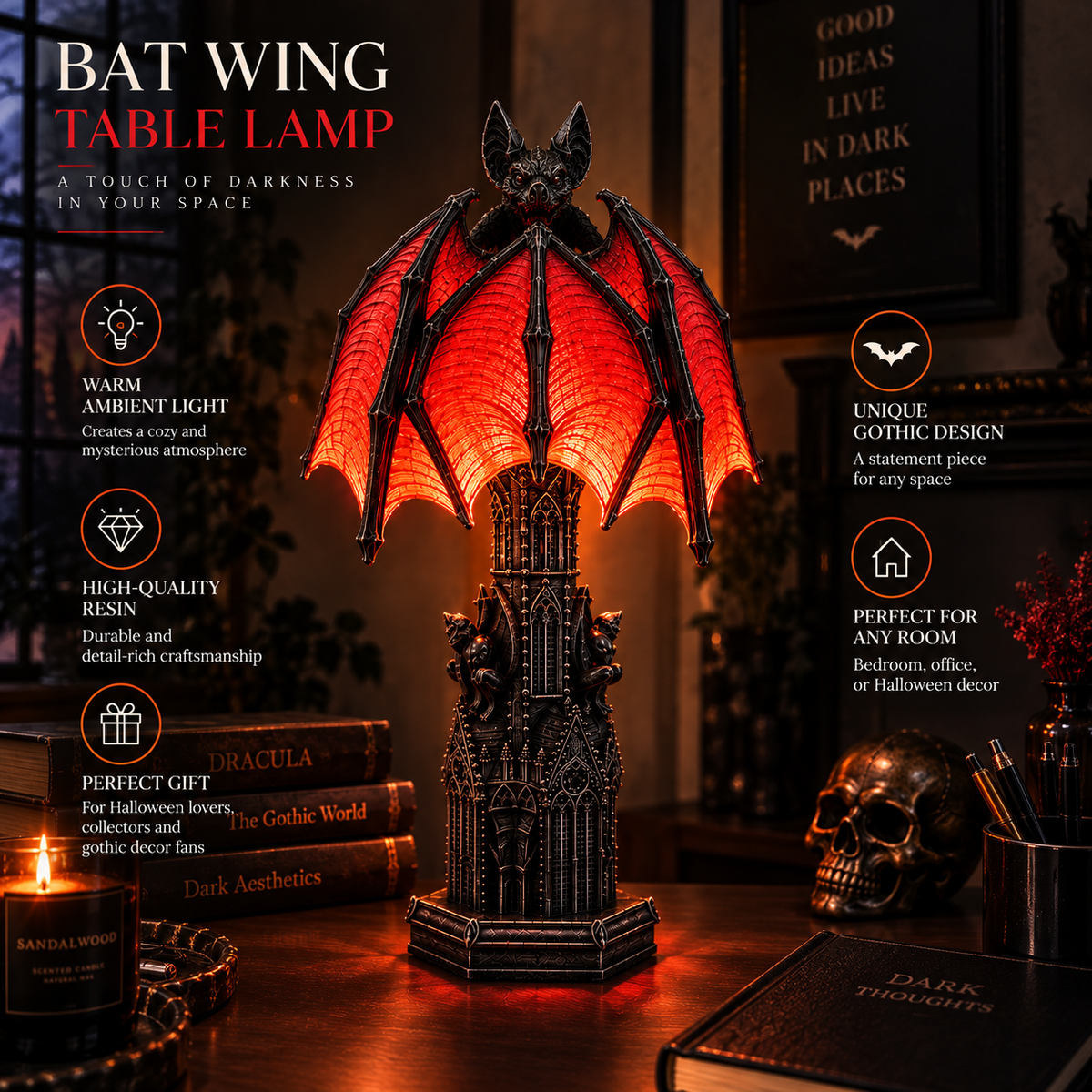 Bat Halloween Lamp By Difero