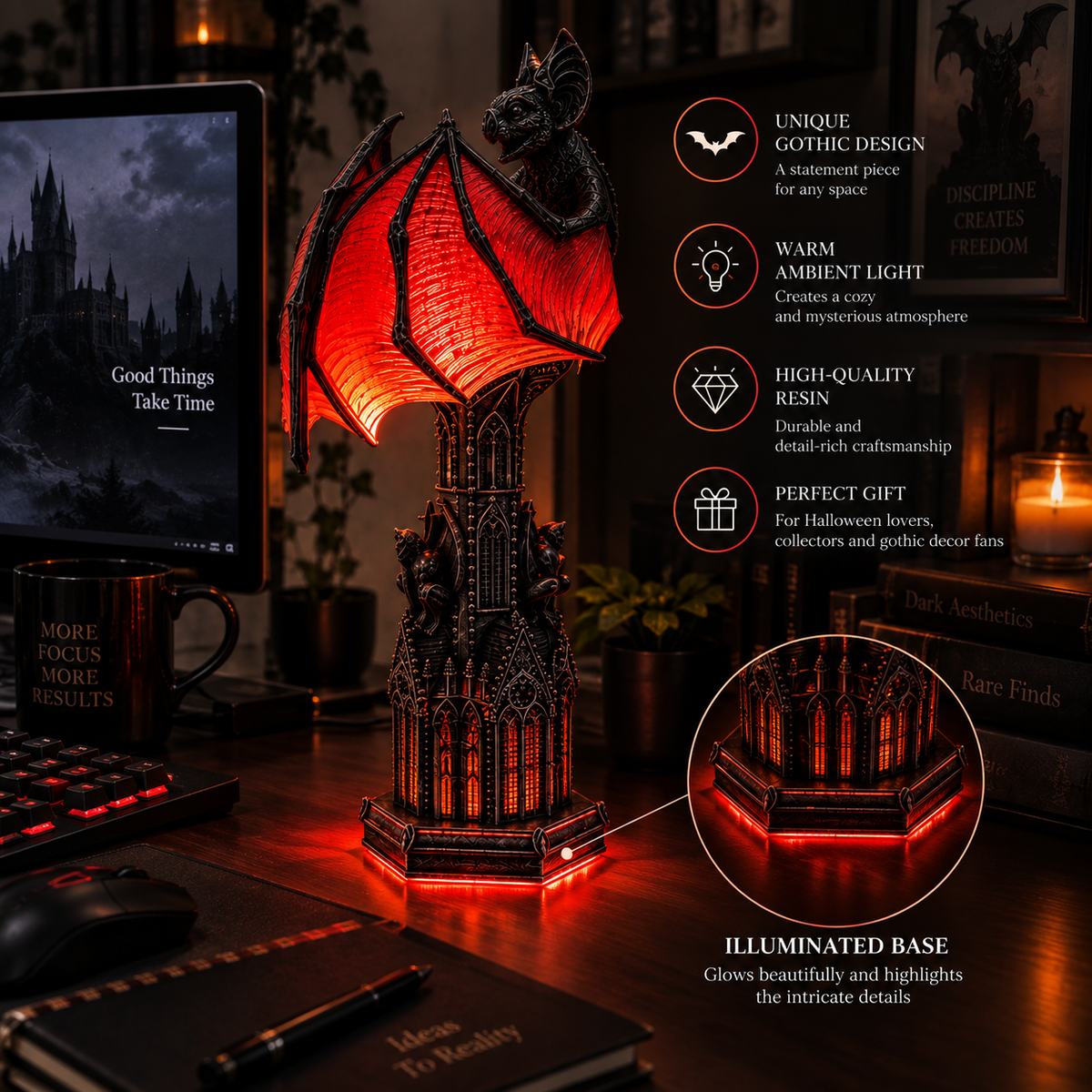 Bat Halloween Lamp By Difero