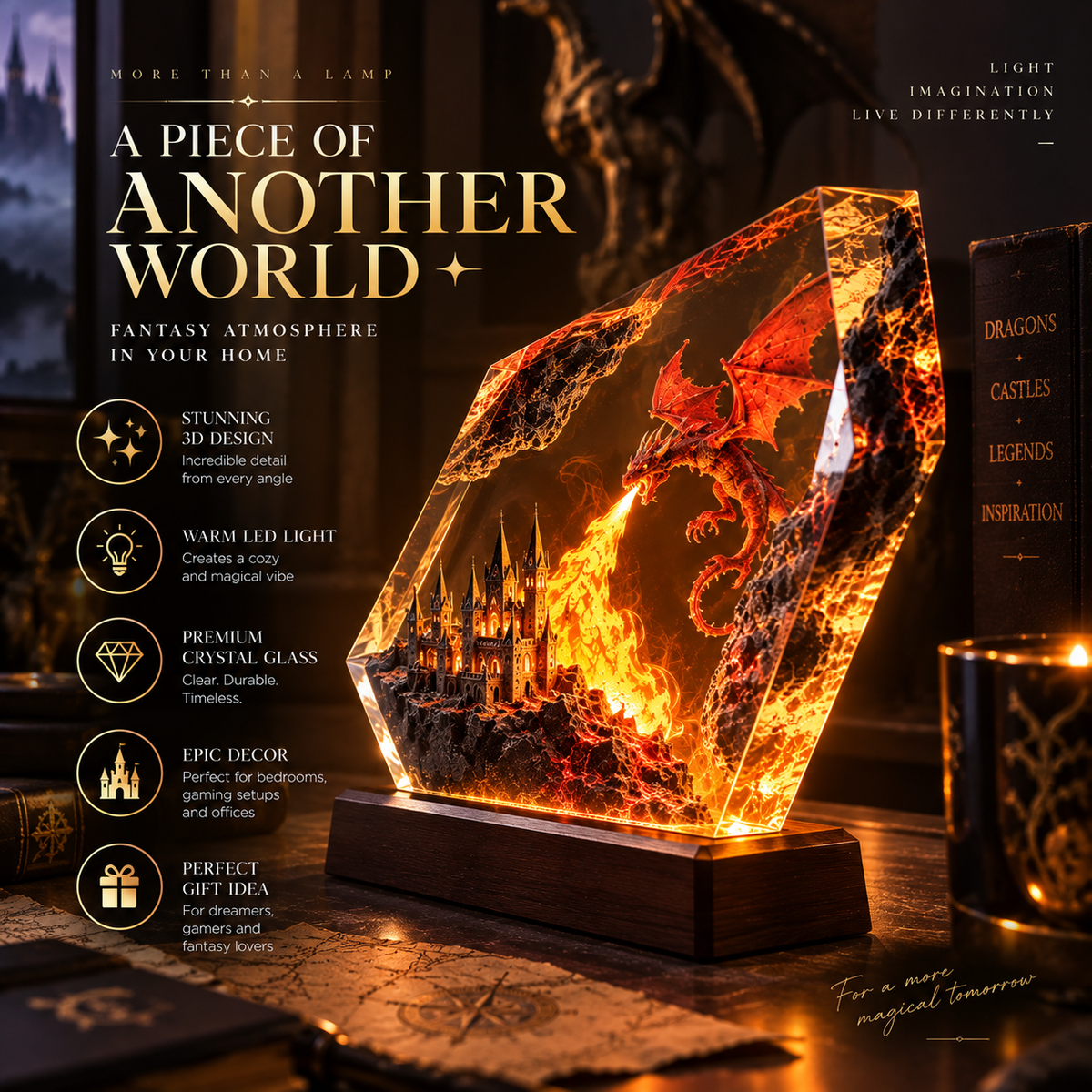 Fire Dragon Halloween Lamp By Difero