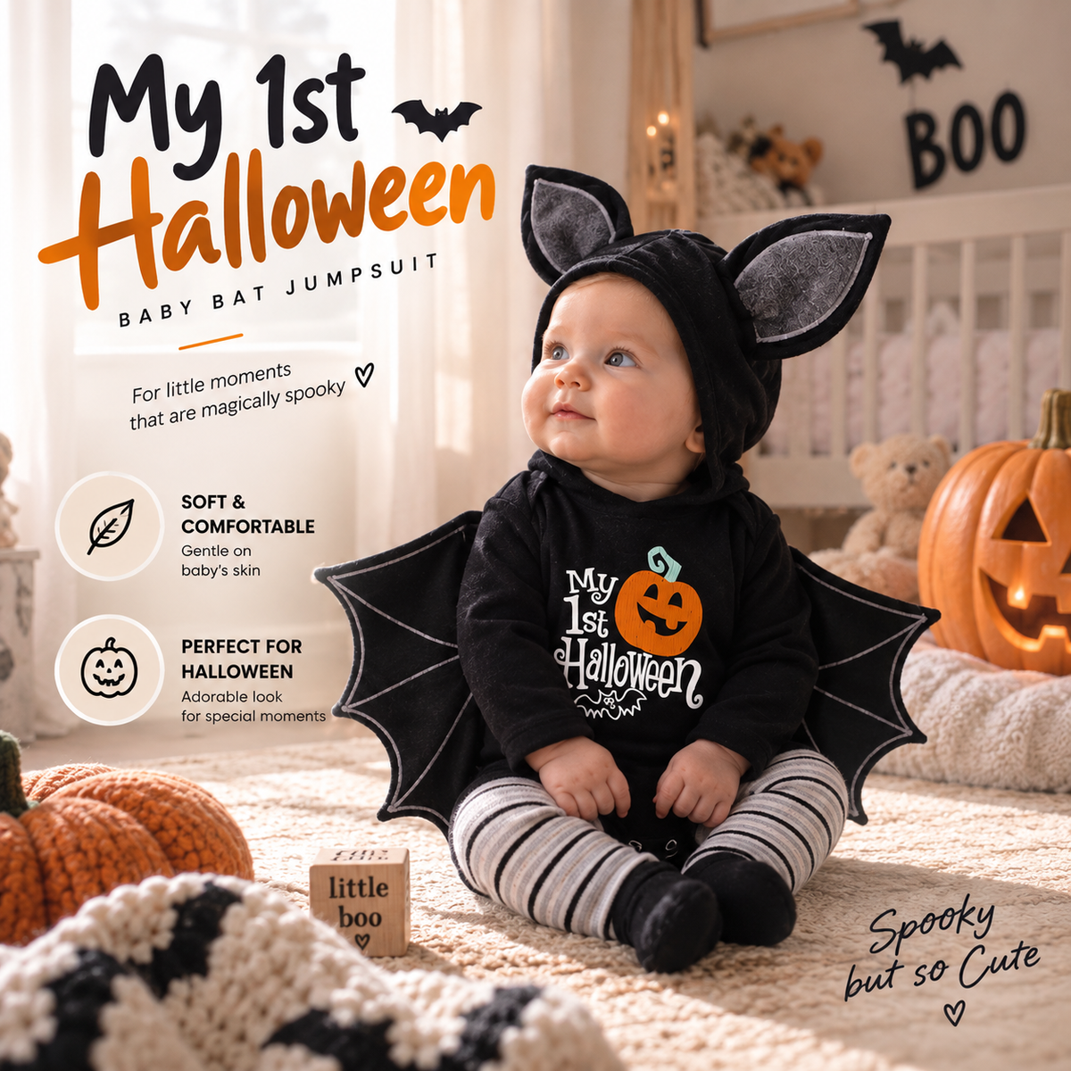 Baby Halloween Bat Costume By Difero