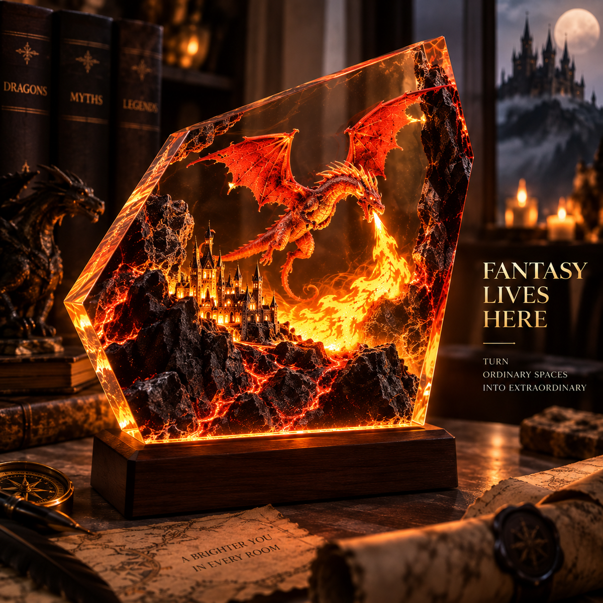 Fire Dragon Halloween Lamp By Difero