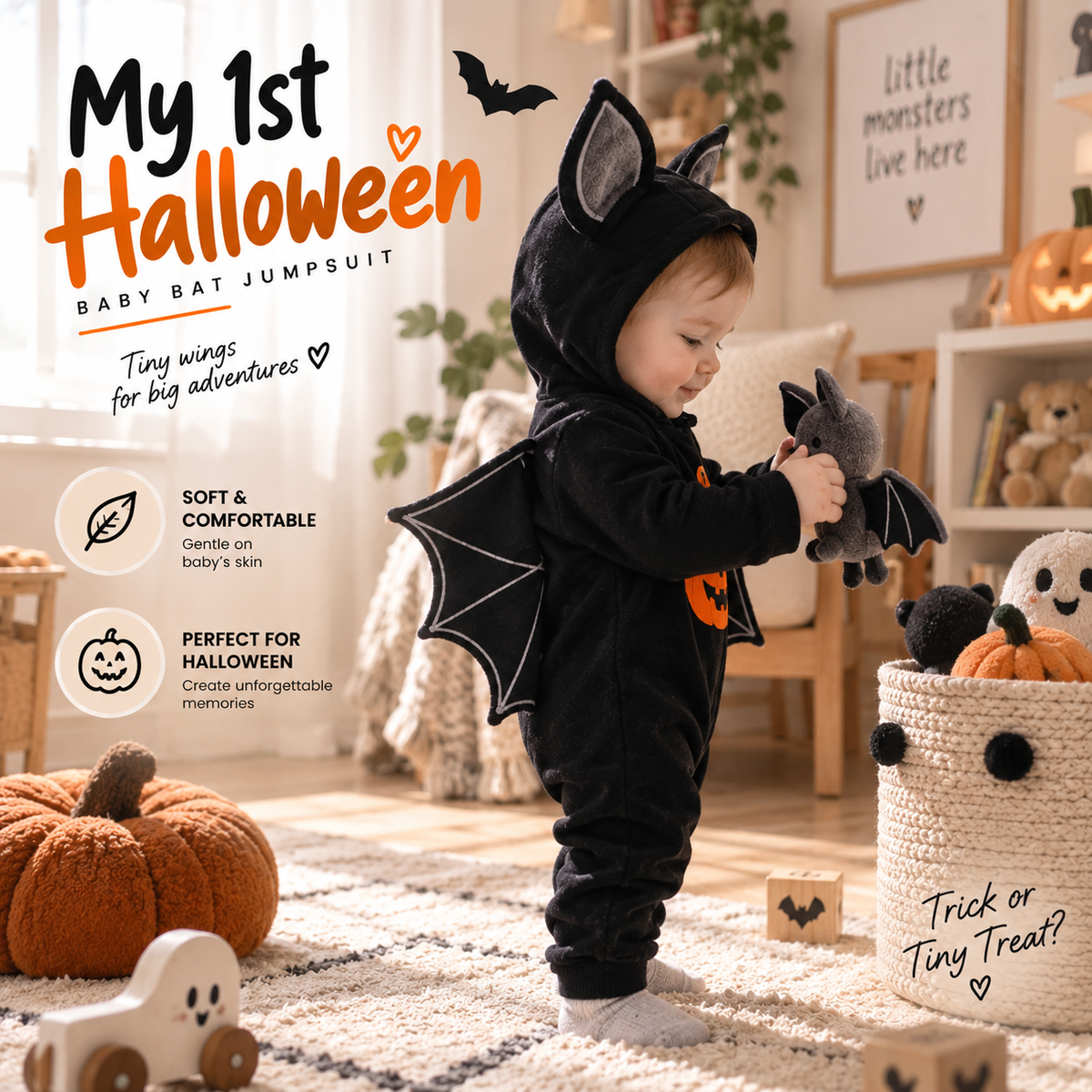 Baby Halloween Bat Costume By Difero